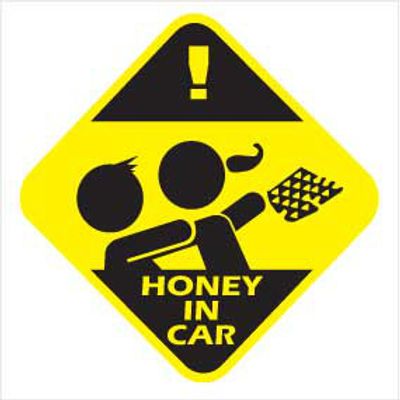 "Honey In Car" 50x50mm