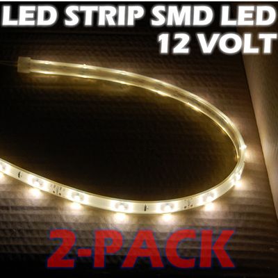 LED-strip 12xLED (40cm) 12V, VIT 2-PACK
