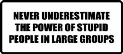 "NEVER UNDERESTIMATE.." 200x88mm