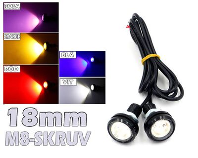 Bult M8 med LED-belysning: diameter 18MM