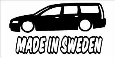 "Made In Sweden Volvo V70" 100x50 mm