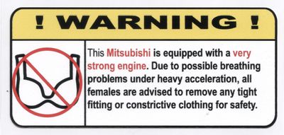"Ej BH i Mitsubishi" Varningsdekal 