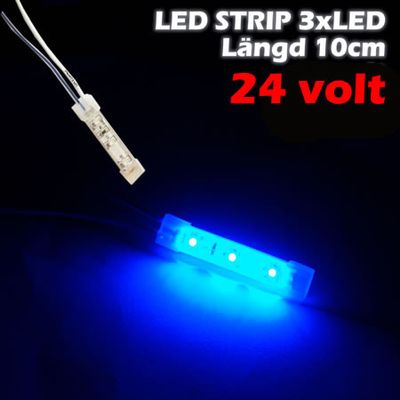 LED-strip 6xLED (10cm) 24V, BLÅ