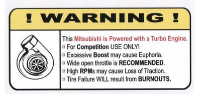 "Turbo Mitsubishi" Varningsdekal 