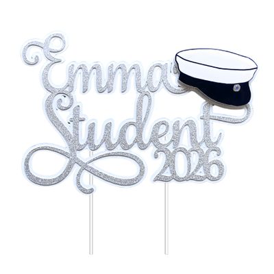 Caketopper Student med namn