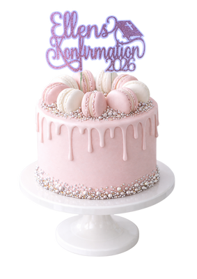 Personlig Caketopper Konfirmation med Namn