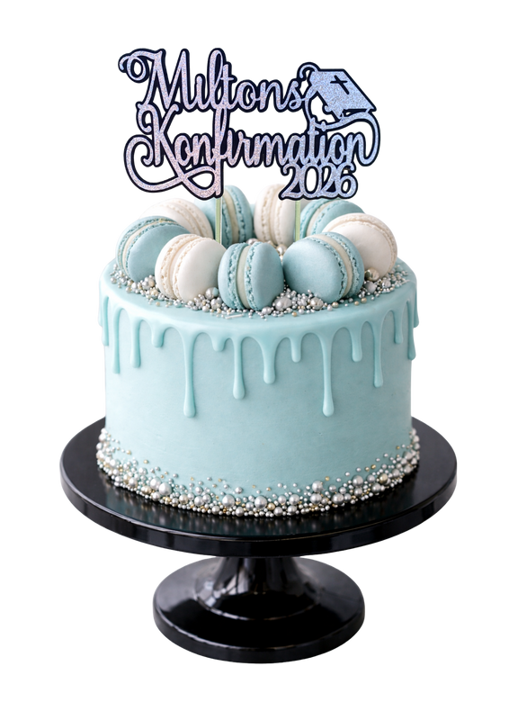 Personlig Caketopper Konfirmation med Namn