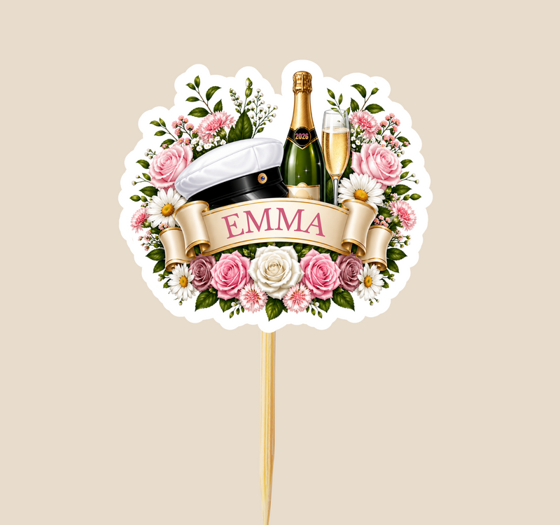 Cake Picks student blommor med namn