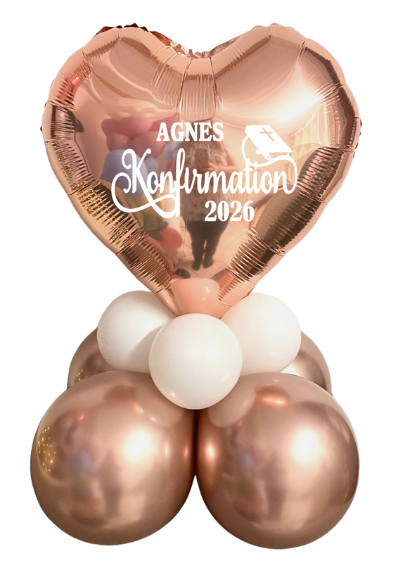Ballongdekoration hjärta Konfirmation