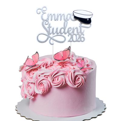 Caketopper Student med namn