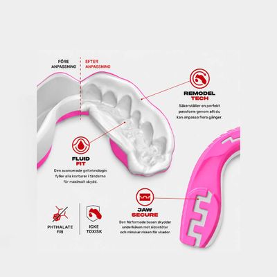 SafeJawz Extro Pink Viper med Fluid Fit, Remodel Tech och Jaw Secure-teknologi