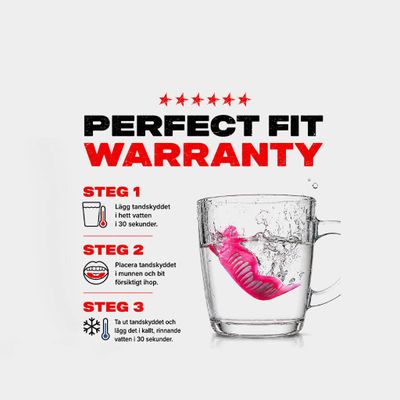 Instruktion för anpassning av SafeJawz Extro Pink Viper tandskydd i tre steg