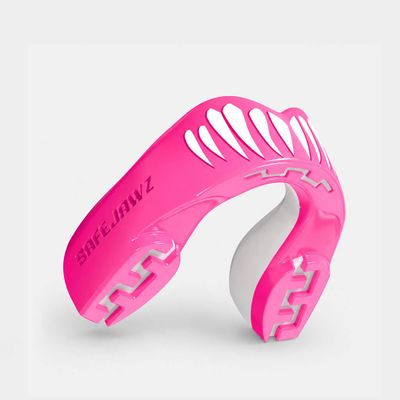 SafeJawz Extro Pink Viper tandskydd i rosa och vitt