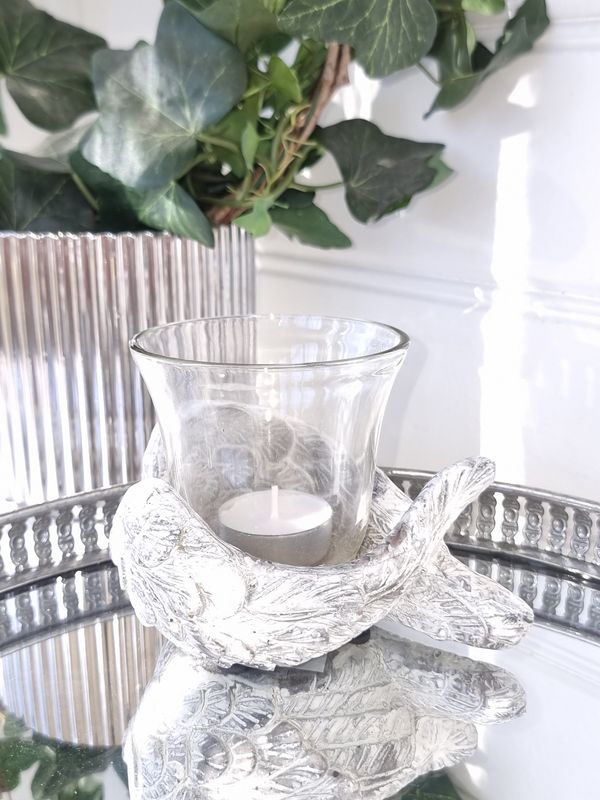 Änglavingar ljuslykta med glas