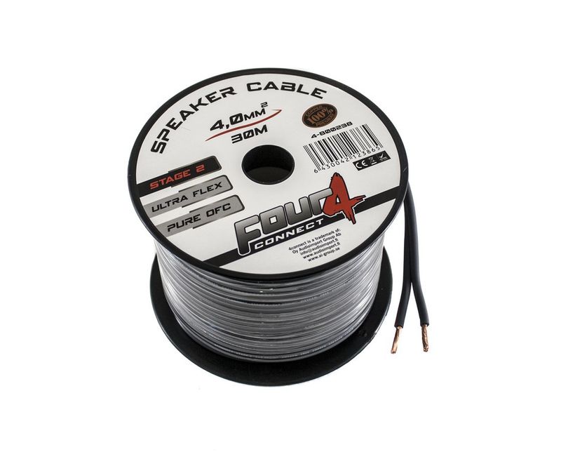 4CONNECT 4-800238 STAGE2 OFC-hötalarkabel 2x4,0mm2 minitrumma 30m