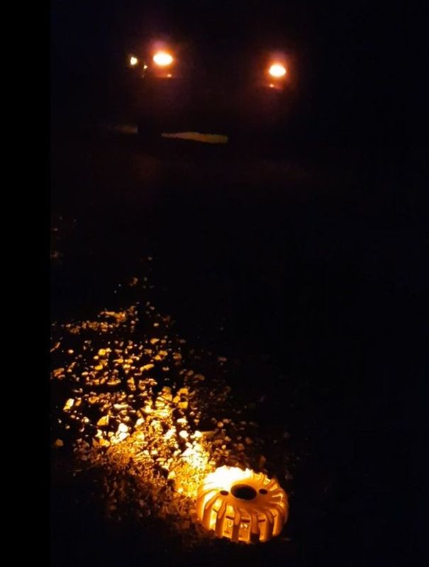 Varningspuck LED (orange/blå)