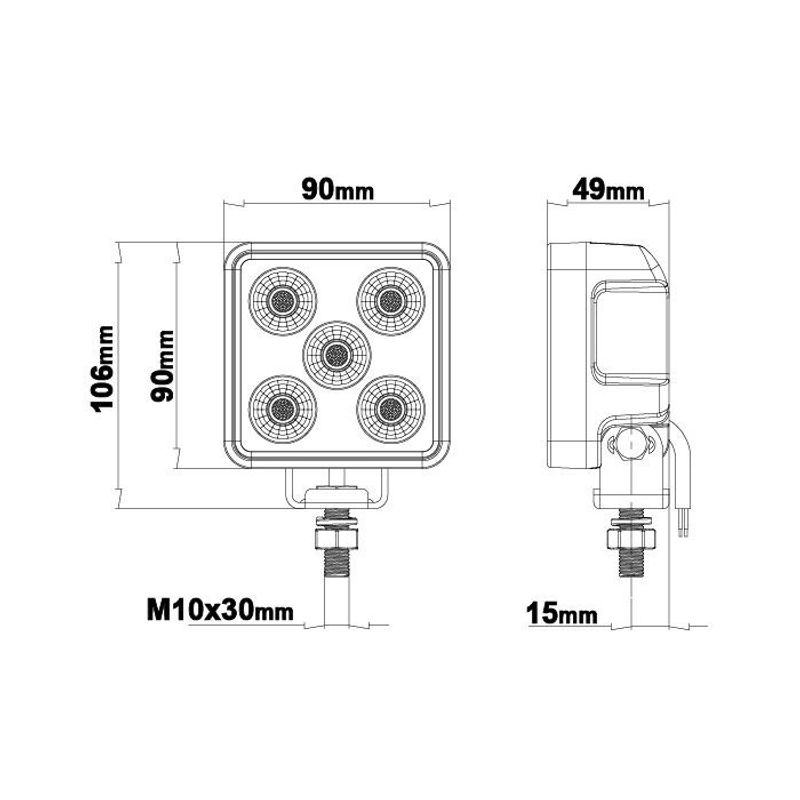 Luna SQ30 LEDSON arbetsbelysning 3,6"