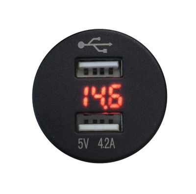 4Connect vattentät USB-laddare med voltmätare