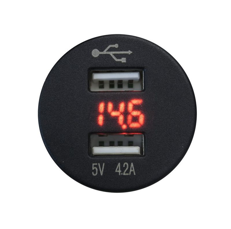 4Connect vattentät USB-laddare med voltmätare