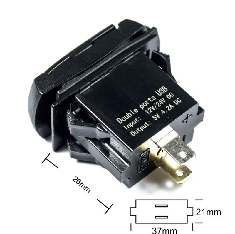 4Connect vattentät USB-laddare med voltmätare