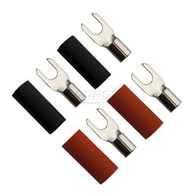 4Connect M4 gaffelkabelsko 6.0mm2, 2xsvart och 2xröd