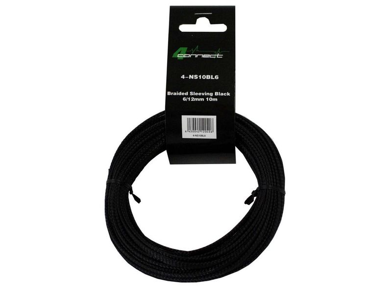 4Connect svart nylonstrumpa 6/12mm 10m