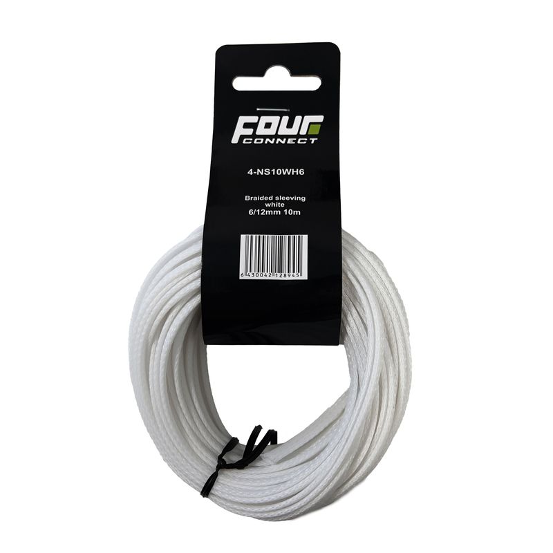 FOUR Connect Kabelstrumpa Vit 6/12mm 10m