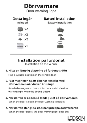 Dörrvarnare x 2 (Röd LED)