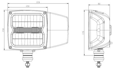 Plogljus LED med hel-, halv-, positionsljus, blinkers (80W, Glas med uppvärmning!)