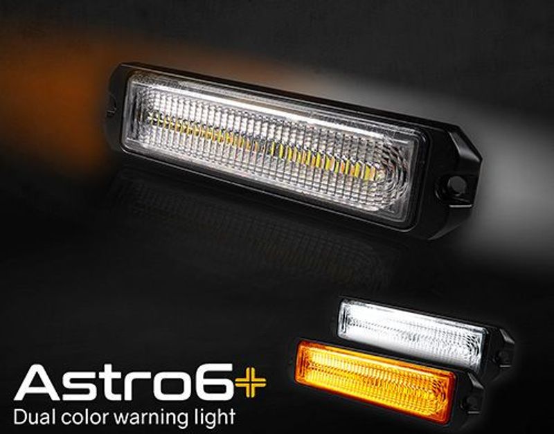 Astro6 Blixtljus 12 LED orange och vit (ECE R65)