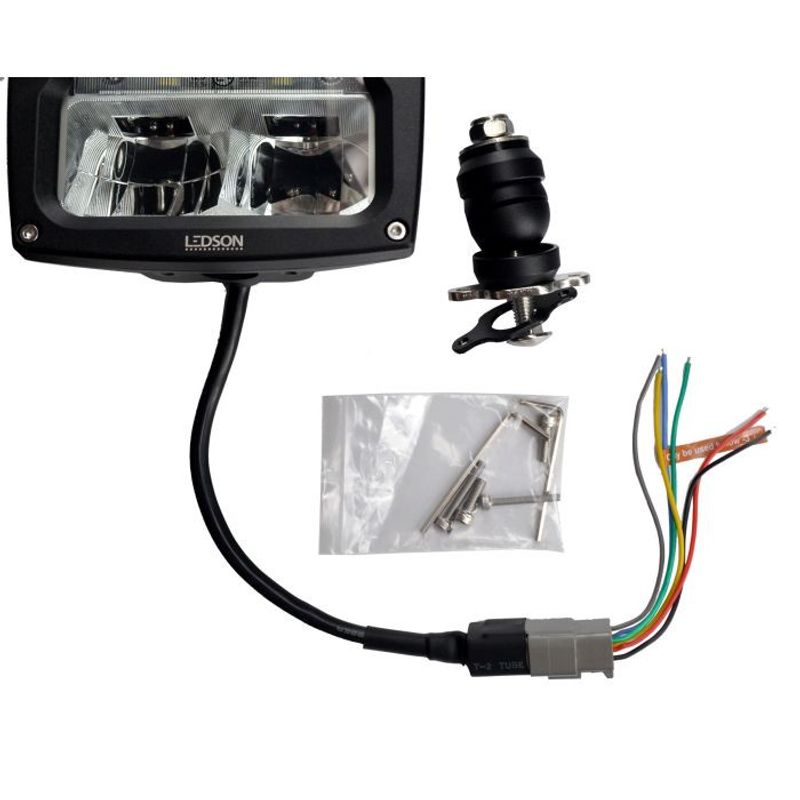 Plogljus LED med hel-, halv-, positionsljus, blinkers (80W, Glas med uppvärmning!)