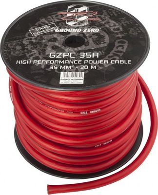 Ground Zero Strömkabel 35mm2 SOFT 30m röd