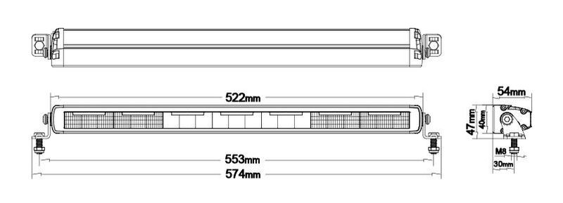 Phoenix+ LED-ramp 20" med blixt och positionsljus