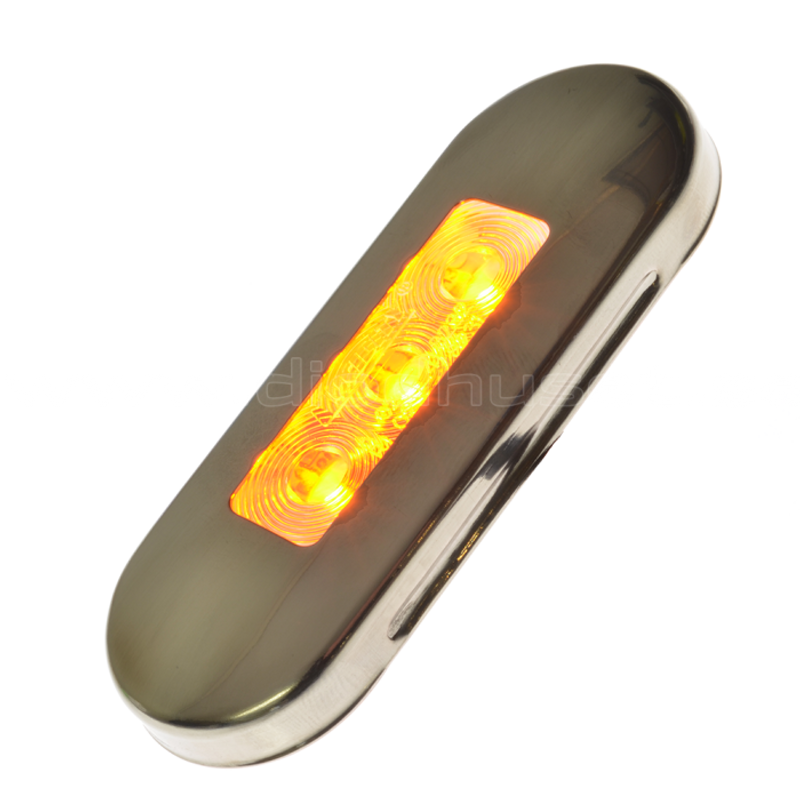 Rostfri, polerad stålram till positionslyktorna: 210131, 210132, 210133