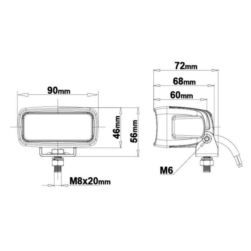Raptor 15F LED back-/arbetsljus (R23)