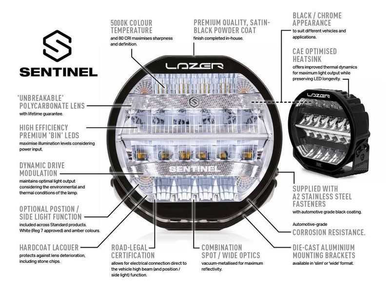 Lazer LED Sentinel Chrome