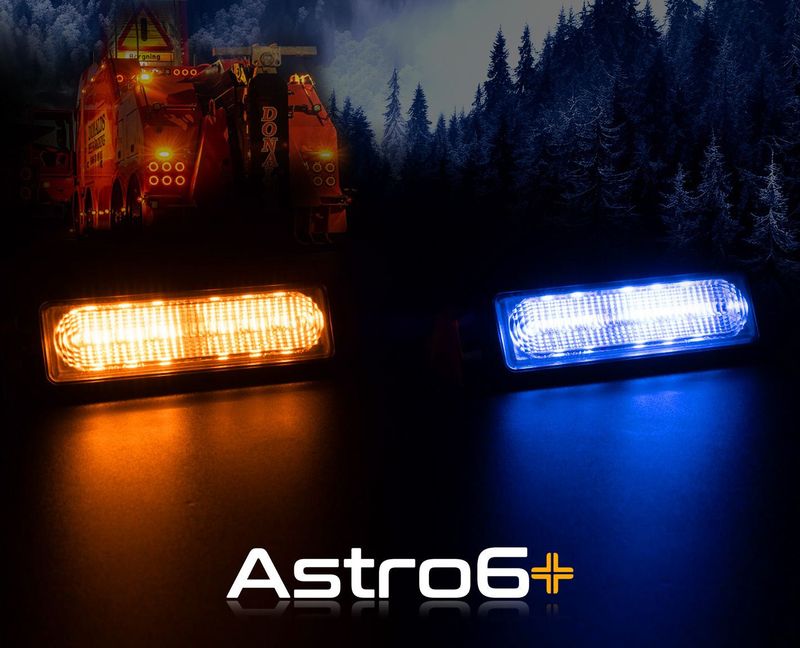 Astro6+ Blixtljus 12 LED orange och blå
