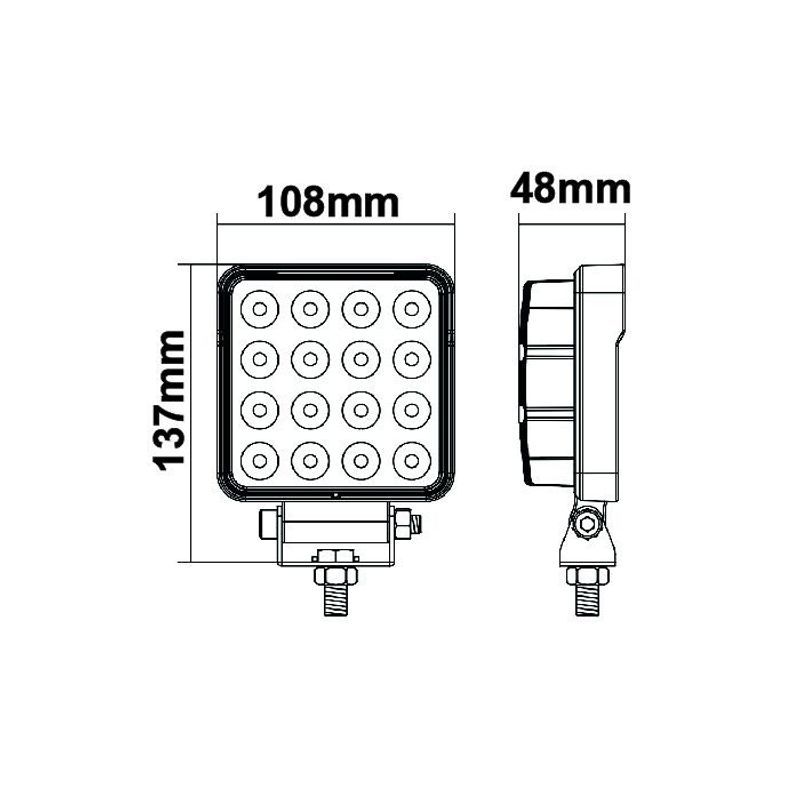 Square16 LEDSON arbetsbelysning 24Watt (E-märkt, flood)