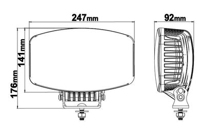 Orion10+ Gen2 LED Extraljus 100W (E-märkt, valbart positionsljus, Driving Beam)