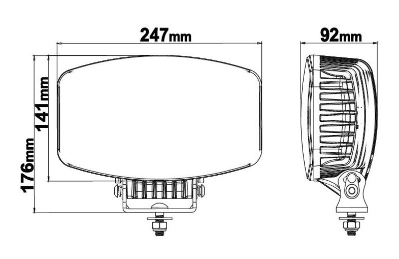 Orion10+ Gen2 LED Extraljus 100W (E-märkt, valbart positionsljus, Driving Beam)