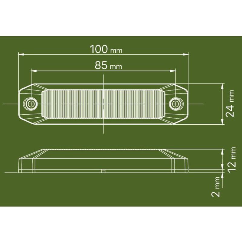 OptoLine M+ positionsljus (Vit + Orange)