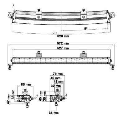 Juno C LED ramp 22" 90W (Svängd, Driving Beam)