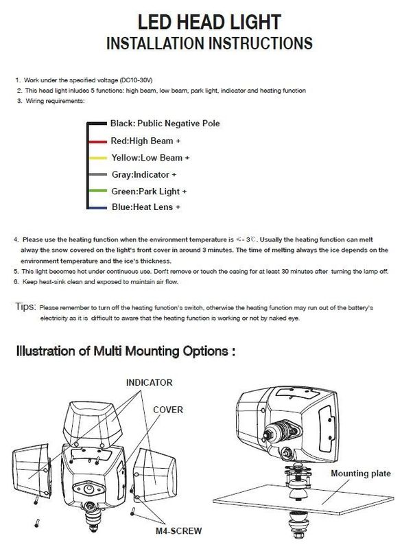 Plogljus LED med hel-, halv-, positionsljus, blinkers (80W, Glas med uppvärmning!)