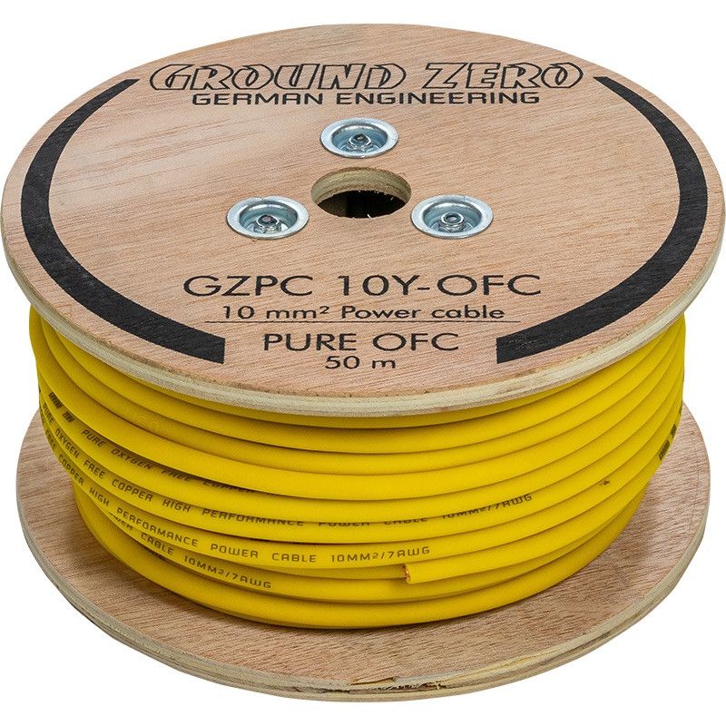 Ground Zero OFC power wire 10mm2 50m yellow