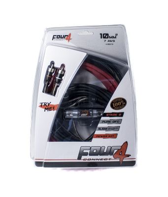 4CONNECT 4-800210 STAGE2 10mm2 OFC-kabelkit för slutsteg
