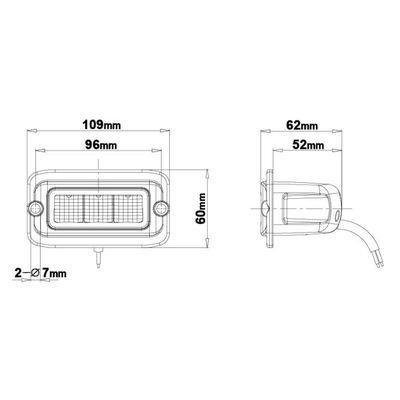 Raptor 15RF infällt LED back-/arbetsljus (ECE R23)