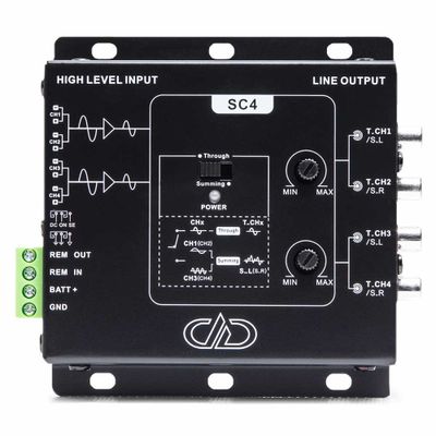 DD Audio SC4a 4-kanals Signalomvandlare med 12v Remote