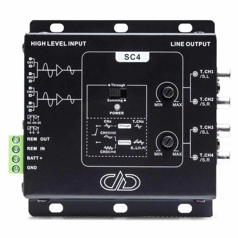 DD Audio SC4a 4-kanals Signalomvandlare med 12v Remote