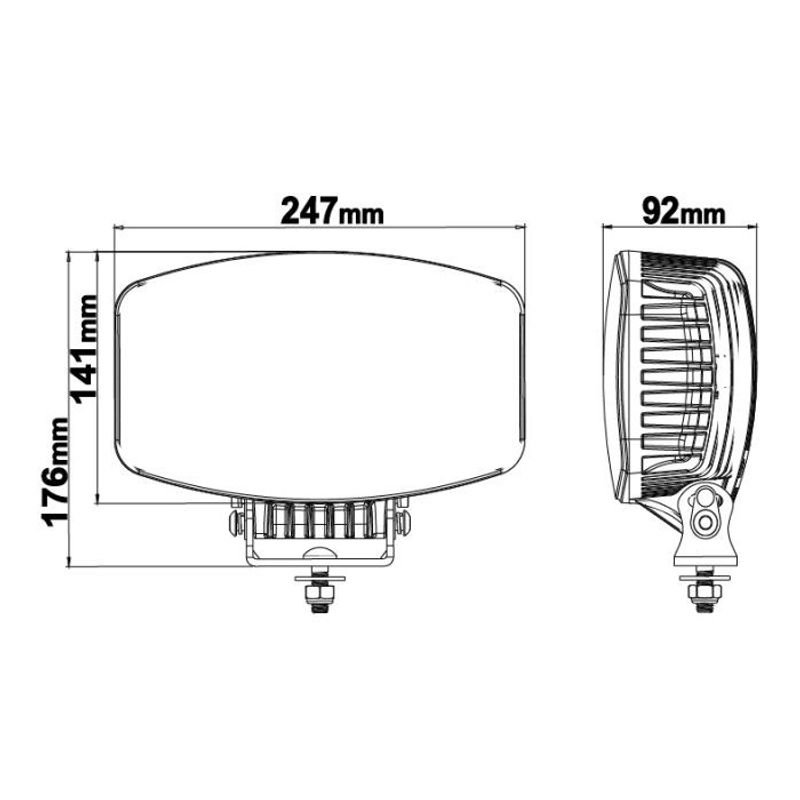 Orion10+ Chrome LED Extraljus 100W (valbart positionsljus)
