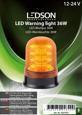 OptoGuard Dome Blixtljus roterande LED 36W